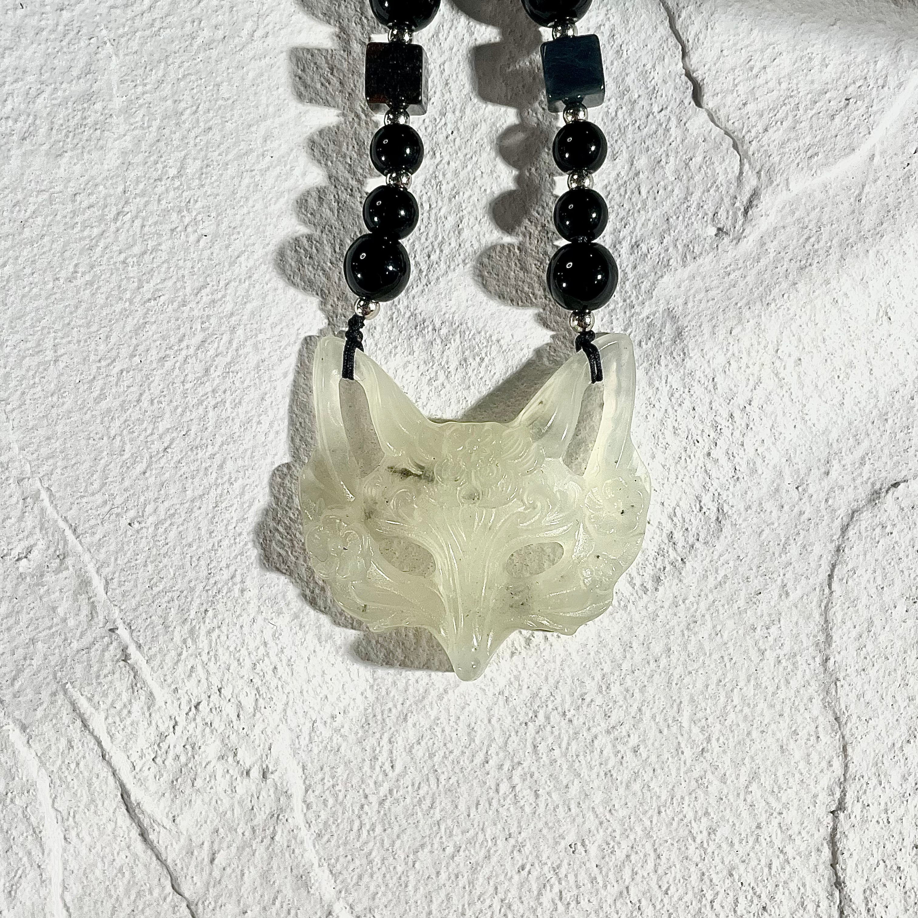 Handcrafted Fox Mask in Xiu Jade – One and Only - Looziivet