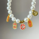 Pet Pearl Necklace -  Safe Charm for pets, Bring Luck and Prosperity - Looziivet