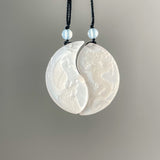 Handcrafted One and Only Dragon & Phoenix Afghan Jade Pendants - Looziivet