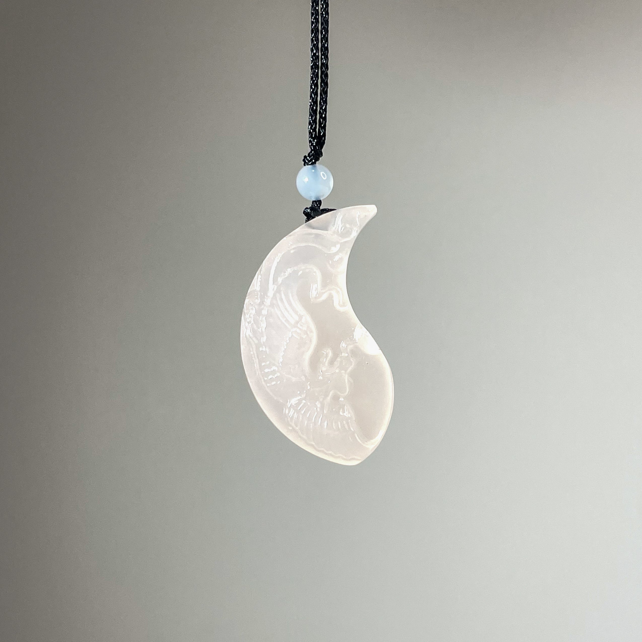 Handcrafted One and Only Dragon & Phoenix Afghan Jade Pendants - Looziivet