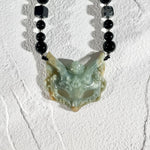 Handcrafted Fox Mask in Xiu Jade - One and Only, A Unique Blend of Elegance and Symbolism - Looziivet