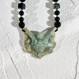 Handcrafted Fox Mask in Xiu Jade - One and Only, A Unique Blend of Elegance and Symbolism - Looziivet