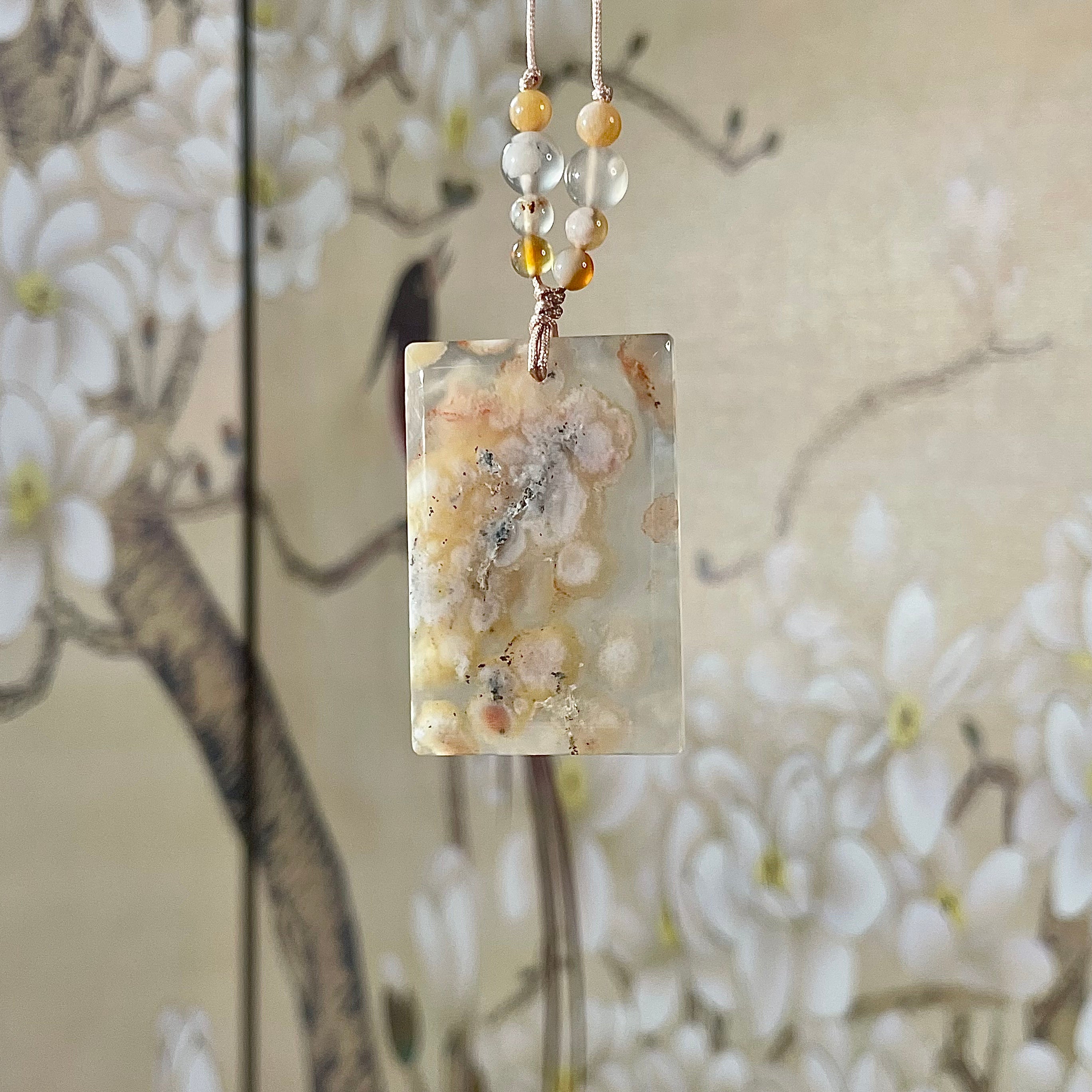 Sakura Agate "Wu Shi Pai" Pendant - One and only - Looziivet