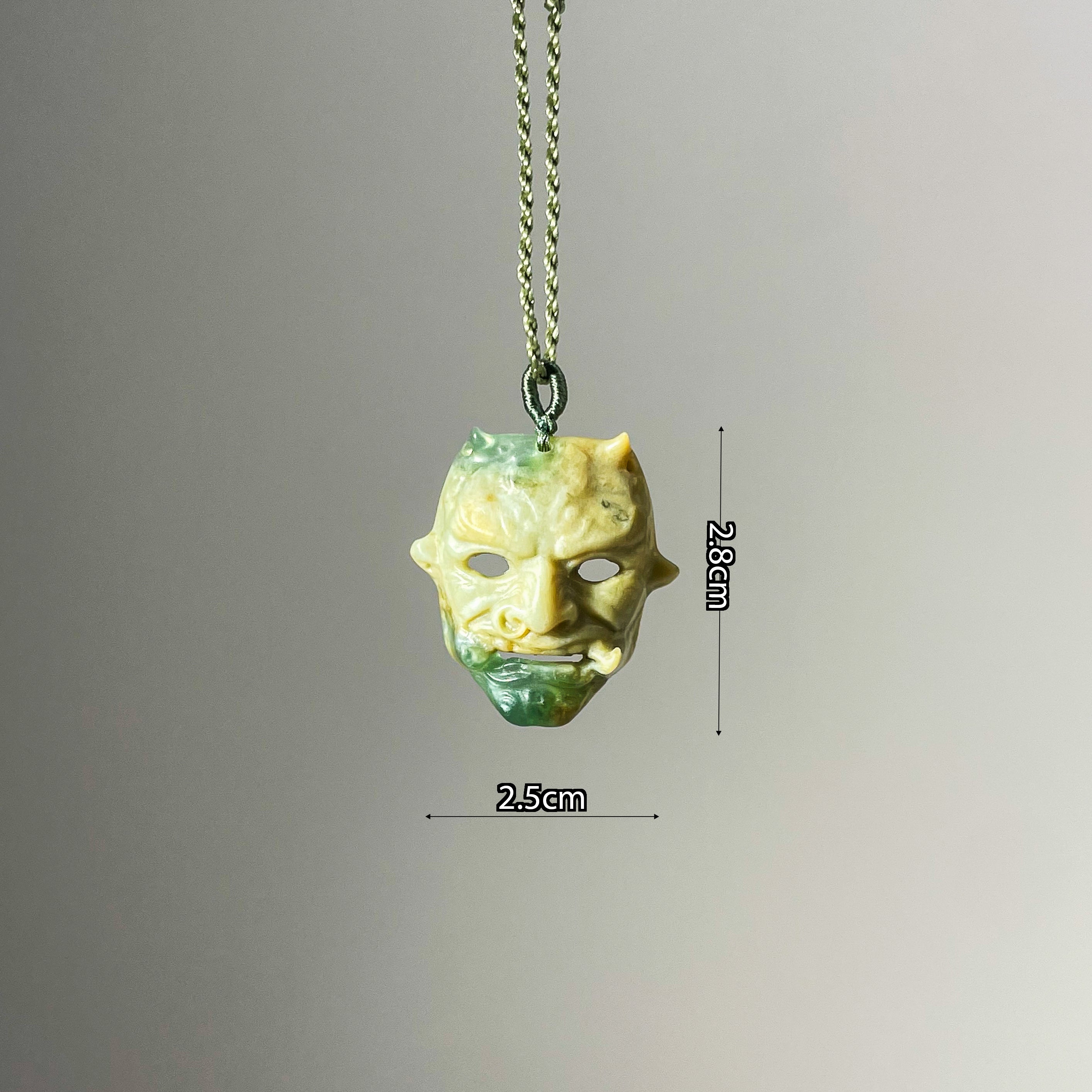 Prajna Mask – One and Only, Handcrafted Masterpiece in Xiu Jade with Green Accents - Looziivet