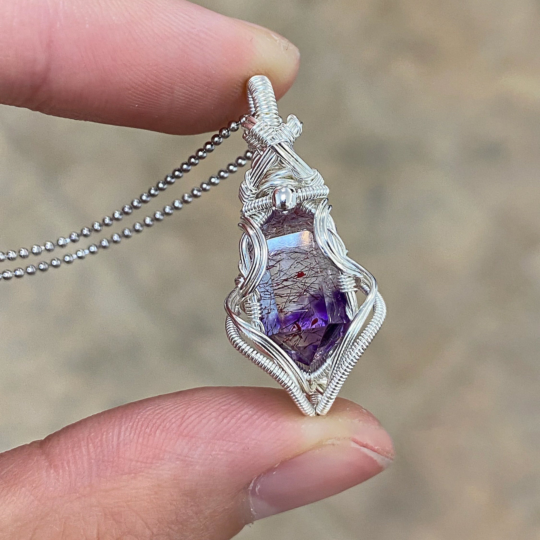 Handcrafted Wire-Wrapped Crystal Necklace - Looziivet