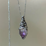 Handcrafted Wire-Wrapped Crystal Necklace - Looziivet