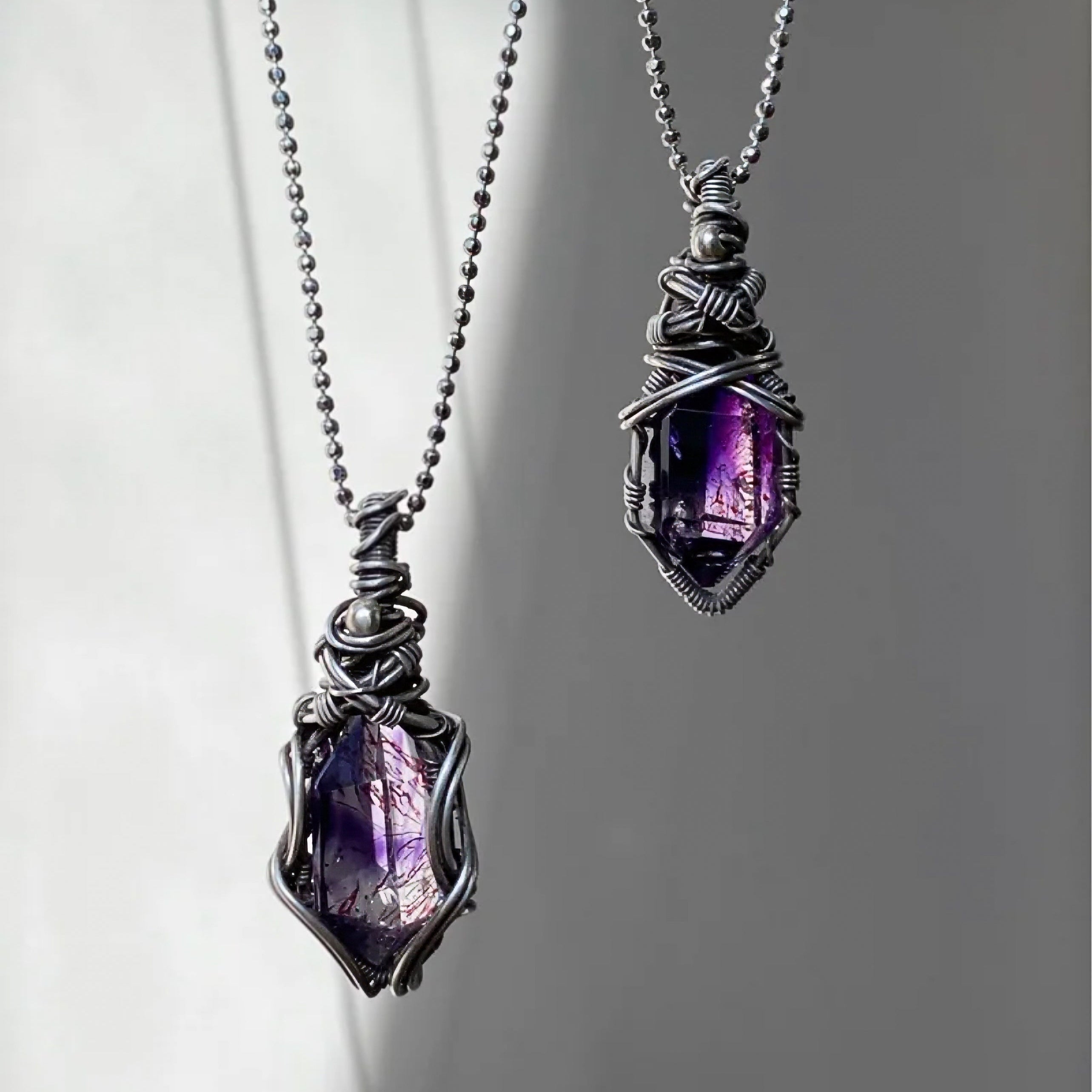 Handcrafted Wire-Wrapped Crystal Necklace - Looziivet