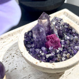 Soul Prism - Handcrafted Crystal Decor with Amethyst, Clear Quartz & Ruby