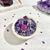 Soul Prism - Handcrafted Crystal Decor with Amethyst, Clear Quartz & Ruby