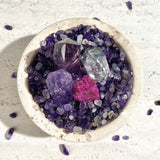 Soul Prism - Handcrafted Crystal Decor with Amethyst, Clear Quartz & Ruby