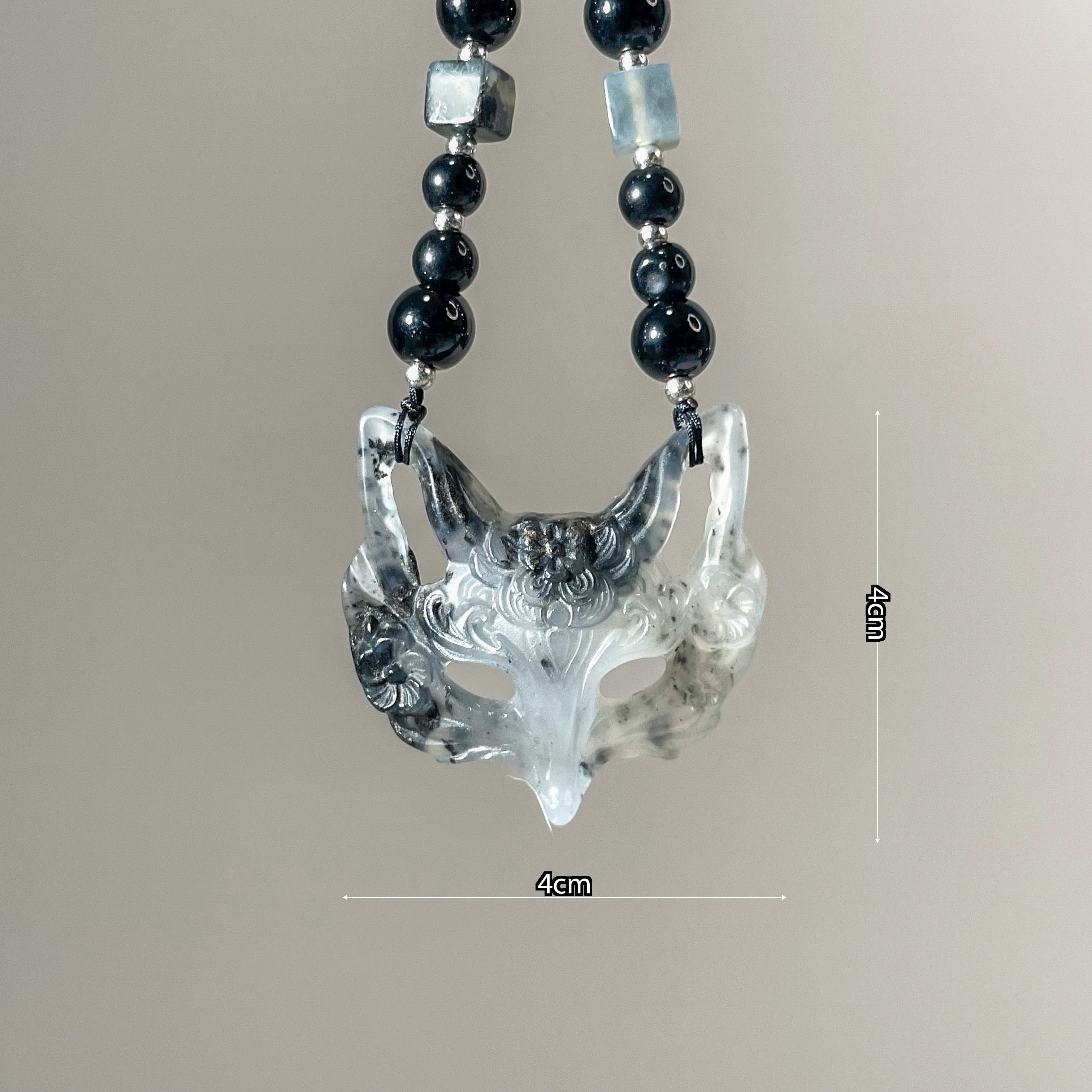 Xiu Jade Fox Mask - One and Only, A Unique Masterpiece in White and Black - Looziivet