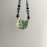 Handcrafted Fox Mask in Xiu Jade - One and Only, A Unique Blend of Elegance and Symbolism - Looziivet