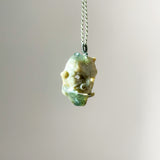 Prajna Mask – One and Only, Handcrafted Masterpiece in Xiu Jade with Green Accents - Looziivet