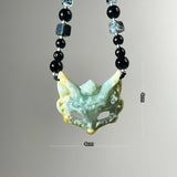 Handcrafted Fox Mask in Xiu Jade - One and Only, A Unique Blend of Elegance and Symbolism - Looziivet