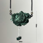 Handcrafted One and Only Peony Xiu Jade Pendant - Looziivet