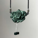 Handcrafted One and Only Peony Xiu Jade Pendant - Looziivet
