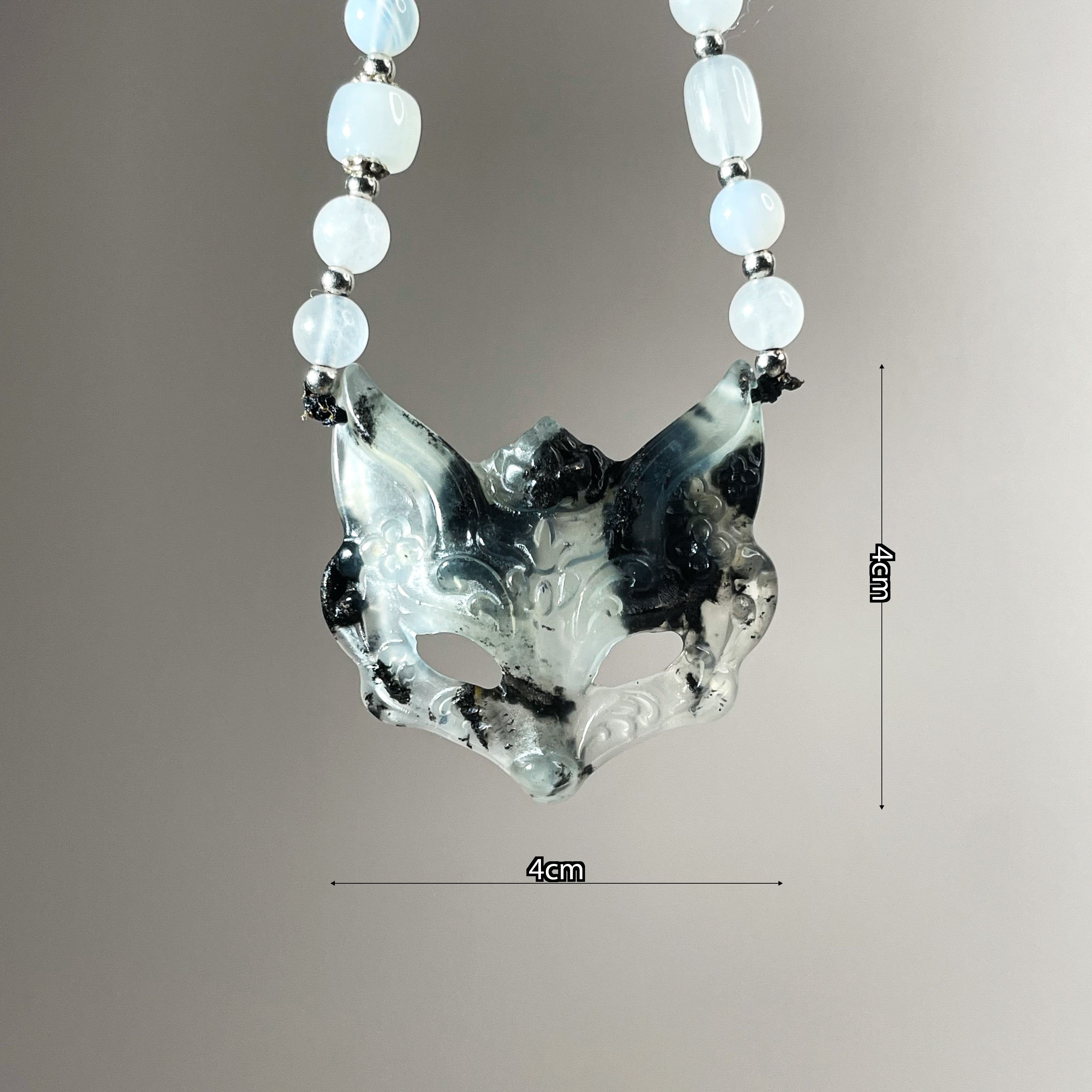 Xiu Jade Fox Mask - One and Only, A Unique Masterpiece in White and Black - Looziivet