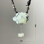 Handcrafted One and Only Peony Xiu Jade Pendant - Looziivet