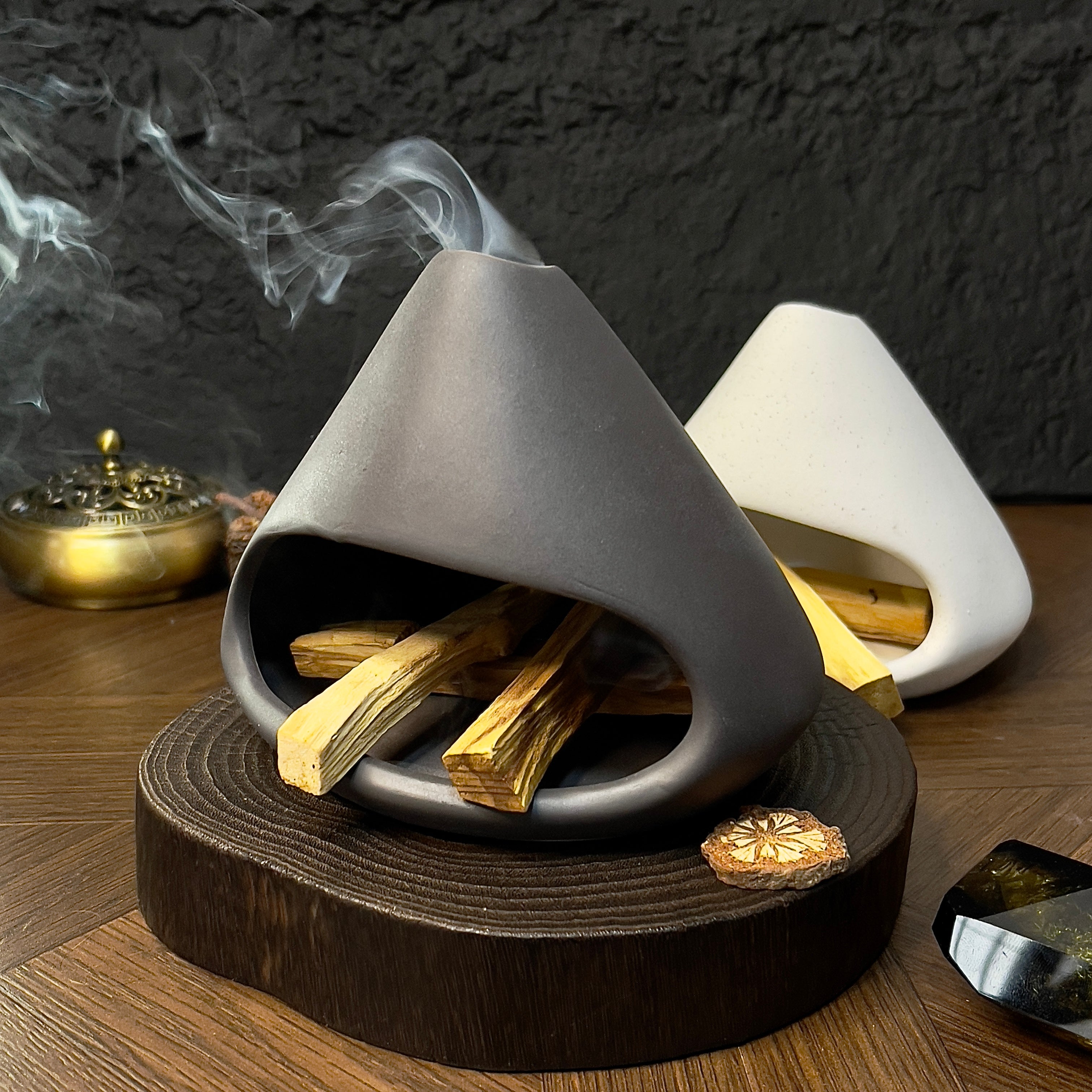 Incense Burner for Crystal Purification & Energy Cleansing Ceramic - Looziivet