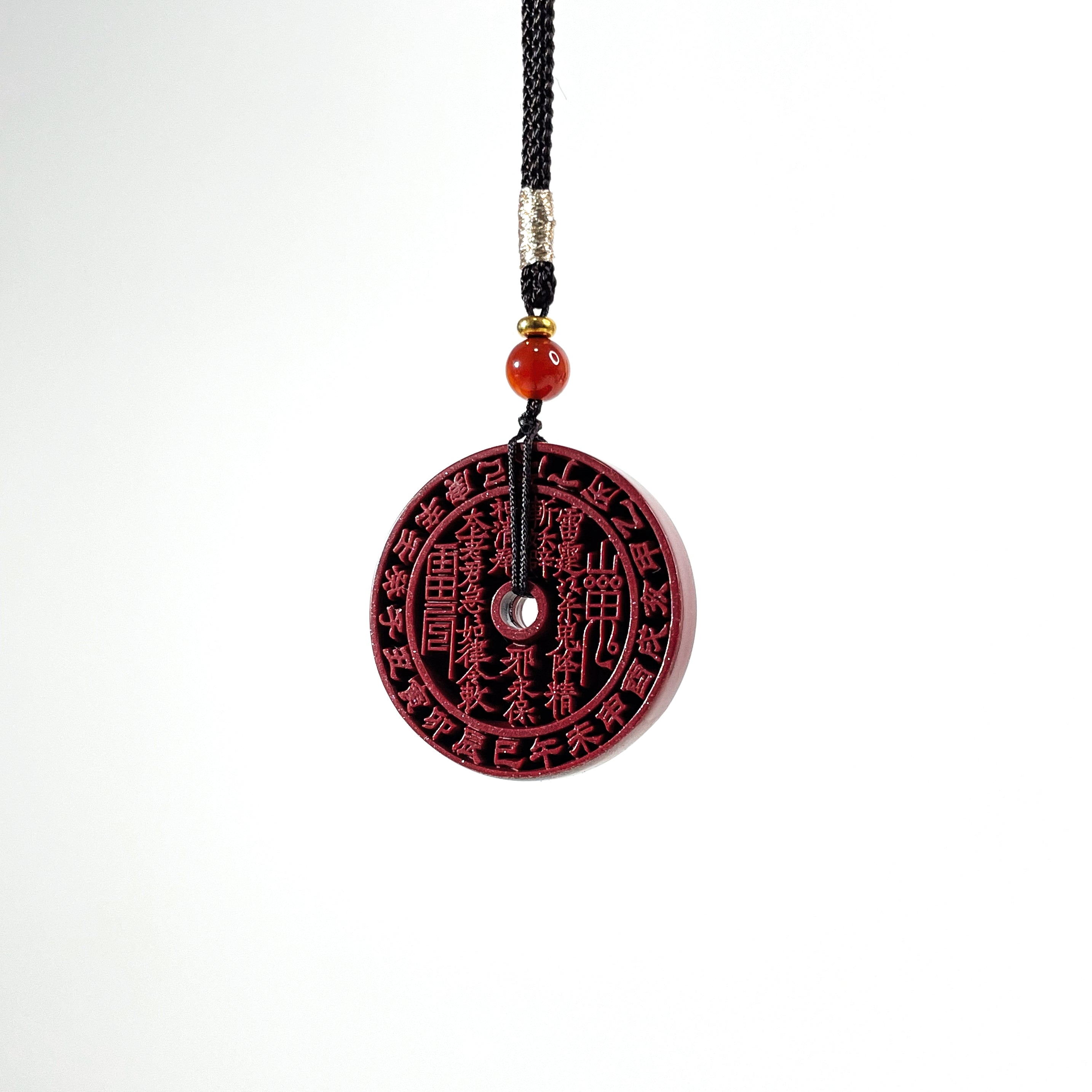 Handcrafted Vermilion Sand Ghost Money Pendant – A Must-Have for Your Birth Year, Essential for Fending Off Tai Sui - Looziivet