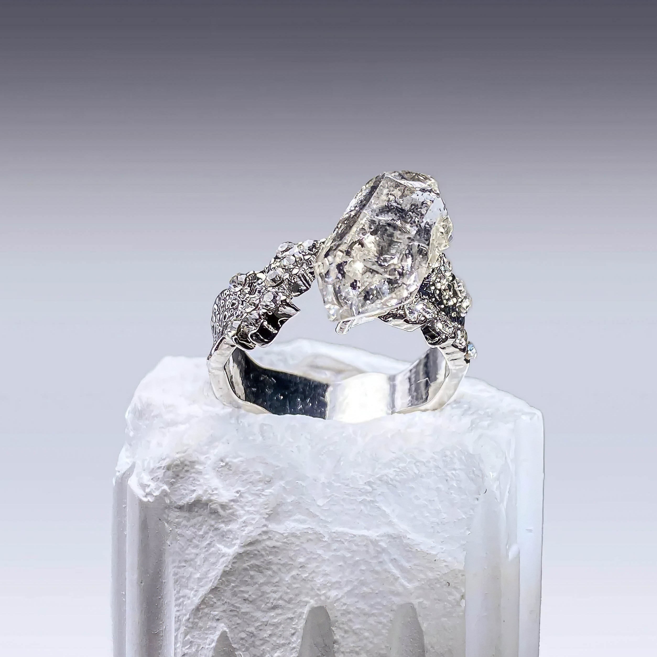 Herkimer Diamond Sterling Silver Crystal Ring
