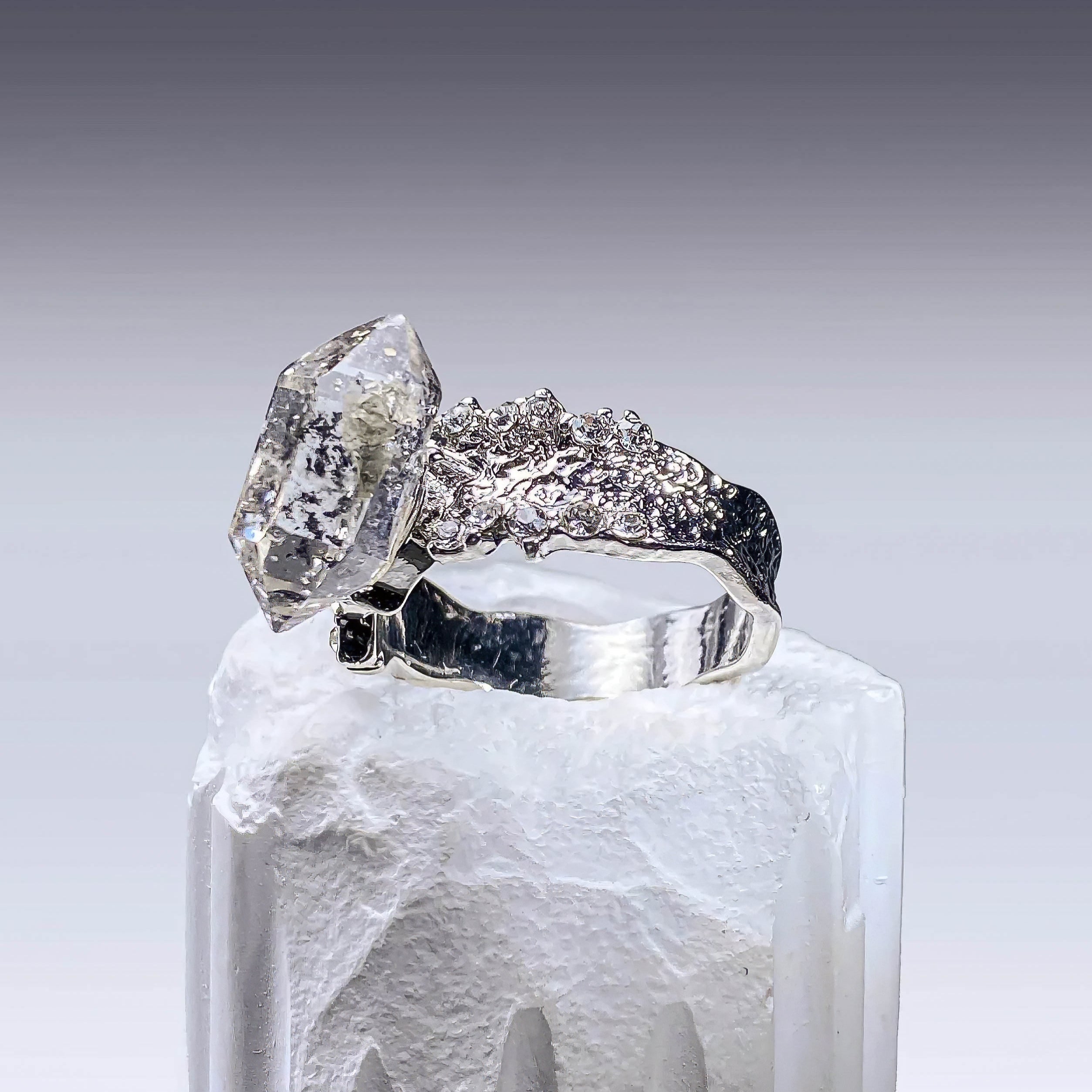 Herkimer Diamond Sterling Silver Crystal Ring