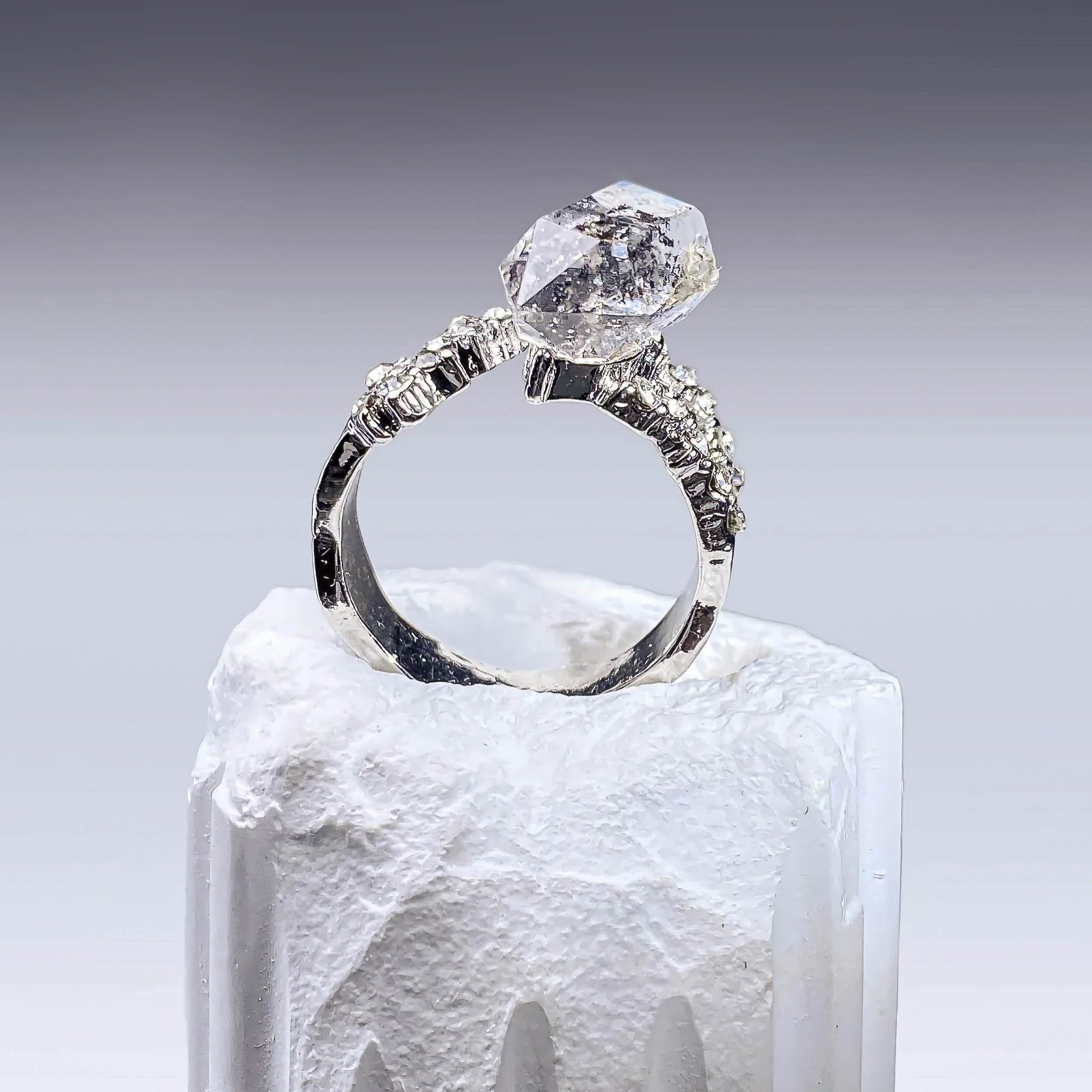Herkimer Diamond Sterling Silver Crystal Ring