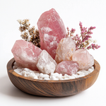 Raw Rose Quartz Miniature Planter - Looziivet