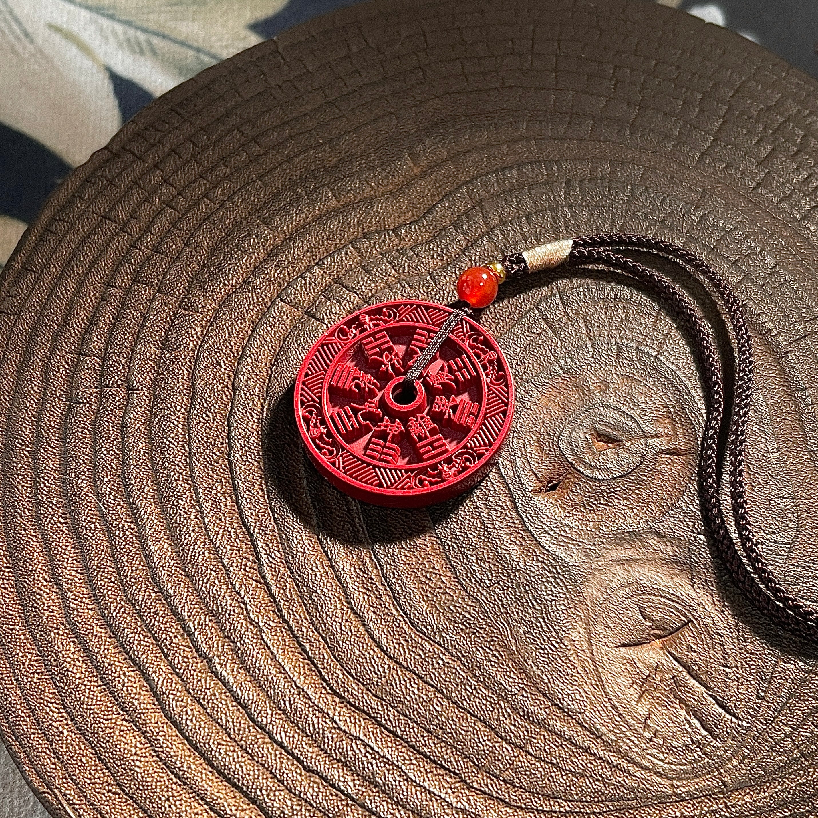 Handcrafted Vermilion Sand Ghost Money Pendant – A Must-Have for Your Birth Year, Essential for Fending Off Tai Sui - Looziivet