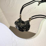 Handcrafted One And Only Black Gold Xiu Jade Peaceful Longevity Flower Lock - Looziivet