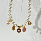 Pet Pearl Necklace -  Safe Charm for pets, Bring Luck and Prosperity - Looziivet